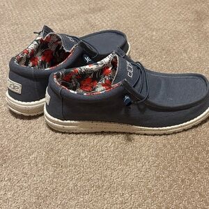 Hey Dude Men's gray/blue Loafers with Floral Lining